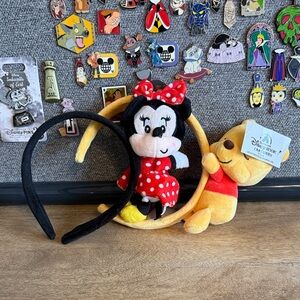 Disney Minnie Mouse and Winnie the Pooh Plush Headband Duo BOTH EARS - ONE PRICE